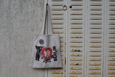 Red and white handbag
